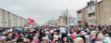 Protests in Arkhangelsk Oblast against the landfill, Russia, Dec 8, 2019